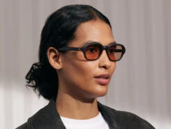 MESHUG SUN 19 MESHUG SUN -Fashion Optical Shop meshug sun matte dark brown model pos 4